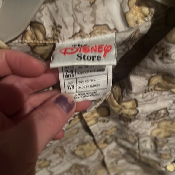 Vintage Disney Kids Button Down Shirt - Yellow Floral with Mickey - Picture 3 of 4